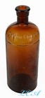 Antique Heroin Embossed Large Medicine Bottle Early Blown Glass Bim Hard To Find