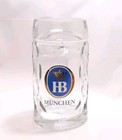 Hb Hofbrauhaus Munchen Dimpled Glass Beer Stein mug 0 5 Liter New 