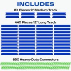 Straight Track Compatible With Hot Wheels 52pc 1 64 Racing Blue 50ft