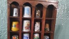 Vtg Midcentury Wood Small Thimbles Cabinet W thimble Collection japan austria