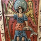 Wood Carving New Mexican Folk Art Santero Bulto Saint Raphael The Archangel 24   