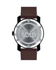 Brand New Movado Bold Men s Burgundy Leather Strap Black Dial Watch 3600602