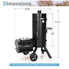 Outdoor Bbq Gill Vertical Offset Charcoal Smoker   Grill Extra Large Heavy-duty