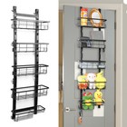 5-tier Over The Door Pantry Organizer Carbon Steel Behind Door Storage Shelves