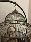 Vtg Antique Hendryx Bird Cage Hanging Beehive Dome Style Milk Glass Feed water