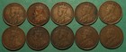 1911-1920 Canadian Large Cents - 10pc Lot  Lot  7 - F - Vf