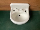 Antique 20x17 Cast Iron White Porcelain High Back Vtg Bath Wall Sink Old 420-25e