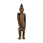 Senufo Seated Male Power Figural Sculpture Cote D ivoire