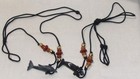 2 Black Cord Animals Bead Necklaces - Killer Whale   Dolphin -