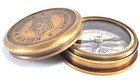 Maritime Treasures Vintage Brass Pocket Compass Kelvin   Hughes London Style
