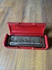 Hohner Vintage Big River Harp Harmonica Made In Germany Key Of C In Red Case