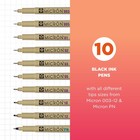 Pigma Micron Black Ink Multitip Set  10 Pack