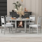 5 Piece Dining Table Set Wooden Dining Table With 4 Chairs For Kitchen Gray