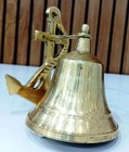 Nautical 5   Vintage Brass Captain Ship Bell Maritime Wall Bracket Boat Decor