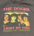 The Doors Los Angeles Ca Light My Fire Break On Through Xl Band T-shirt Gray