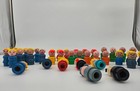 Vintage Fisher Price Wooden Little People Lot Of 40 