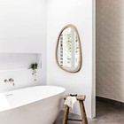 Irregular Wall Mirror For Decor wood Asymmetrical Mirror Modern Large Vanity    