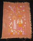 Vtg Nordiskas Crewel Embroidery Prince   Princess Completed 15x19   read 