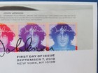John Lennon Fdc  Cachet Is Sheet Artwork Attached To Top Row Stamps  Four Left  