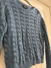 Jordache Blue Open-knit Pullover Sweater Crew Neck Long Sleeve Women