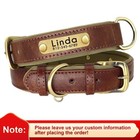 Soft Leather Personalized Dog Collar Id Tag Engraved For Small Medium Large Dogs