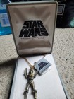 Vintage 1977 Star Wars C-3po Necklace 20th Century Fox Pendant Chain W Tag  case