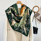 70  Cashmere 30  Silk Wrap Scarf Yellow Ship Print Double Face Print Shawl 53  