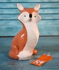 Place   Time Autumn Fall Harvest Ceramic Pottery 7  Sitting Orange Fox Figurine