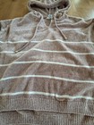Rachel Zoe Striped Chenille Knit Hoodie Sweater Small