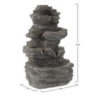Water Fountain Cascading Rock Waterfall Led Lights Tiered Stone Table Fountain