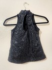 Balera Black Ultra Sparkle Sleeveless Crop Top Dance Wear Child Girl Size 10 12