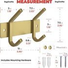 2 Pcs Gold  2 Hooks Coat Rack Wall Mounted Towel Key  Robe Clothes Hanger Holder