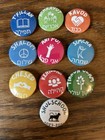 Set Of Ten Different Hebrew Israel Small Colorful Pins With Free Shipping