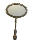Vintage Ornate Handheld Double Sided Mirror Magnifying Baroque Style