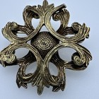 Vintage Gold Tone Brooch Pin Pendant Classic Jewelry 3-dimensional