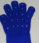 Brilliant Blue Clear Rhinestones Elementary Size Children Gloves 