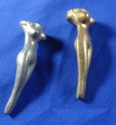 7 Antique Vintage Golf Tees   2 Cast Metal Nudes   1 Brass 3 Plastic Tees Rare