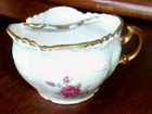 Very Rare Vintage Brandenburg China Creamer Rose Pattern Gold Trim 3  Tall