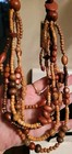 Vintage Brown   Tan Wood Bead Statement Necklace Oversize Ec