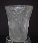 Antique Czech Art Deco Barolac Frosted Glass La Foret Vase  By Joseph Inwald