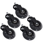 5 Pack Heavy Duty Rubber Swivel Wheels Office Chair Caster Replacement 3 Inch