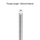 4pcs Fully Threaded Rod M4x100mm 0 7mm Pitch 304 Stainless Steel Right Hand
