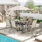 7 Piece Outdoor Patio Dining Set  Patio Table And Chairs Furniture For Backyard