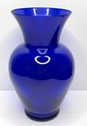 Vintage Cobalt Blue Glass Vase 9  Tall Flared Urn Flower Bouquet Centerpiece