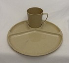 Gothamware Plastic Divided Plates   Cups W plasticware 20 Pieces Usa Vintage