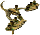Vintage Jewish Hanukkah Menorah Removable Shamash Judaism Judaica Israel Hebrew