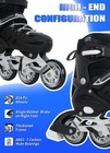 Youth Men Adjustable Inline Skates  Black - 4 Sizes Rollerblades