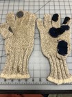  veteran  Repro  Large Knit Rag-wool  Repaired Natural Re-enacting Winter Gloves