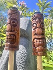 New Set Of 2 Pineapple Head Tiki Torches W cans Smokin    Tikis Hawaii Oceanic