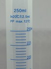 Lot Of 5 250ml Tc Polypropylene Graduated Cylinder Hexagon Base Blue Ink